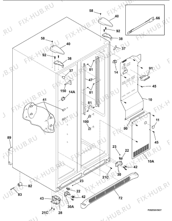 Взрыв-схема холодильника Frigidaire GPSZ28V9CS1 - Схема узла Housing 001